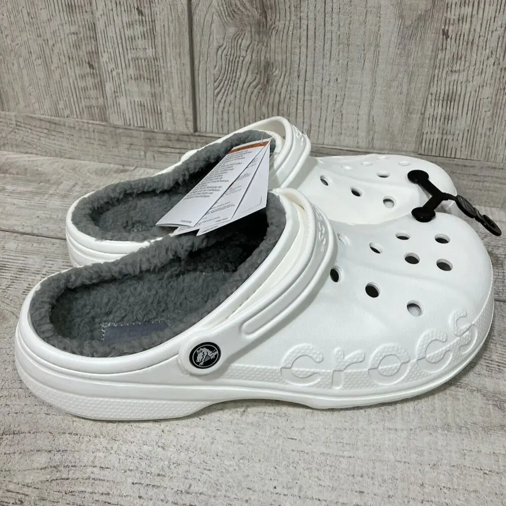 Crocs Baya Lined Clogs Slip-on Shoes White Men's Size 11 New with tags